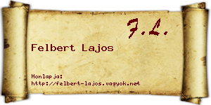 Felbert Lajos névjegykártya